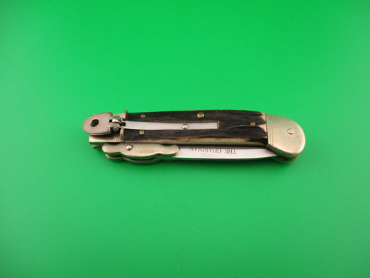 THE GUARDIAN Hubertus Solingen 18cm German Stag swing guard Dagger switchblade