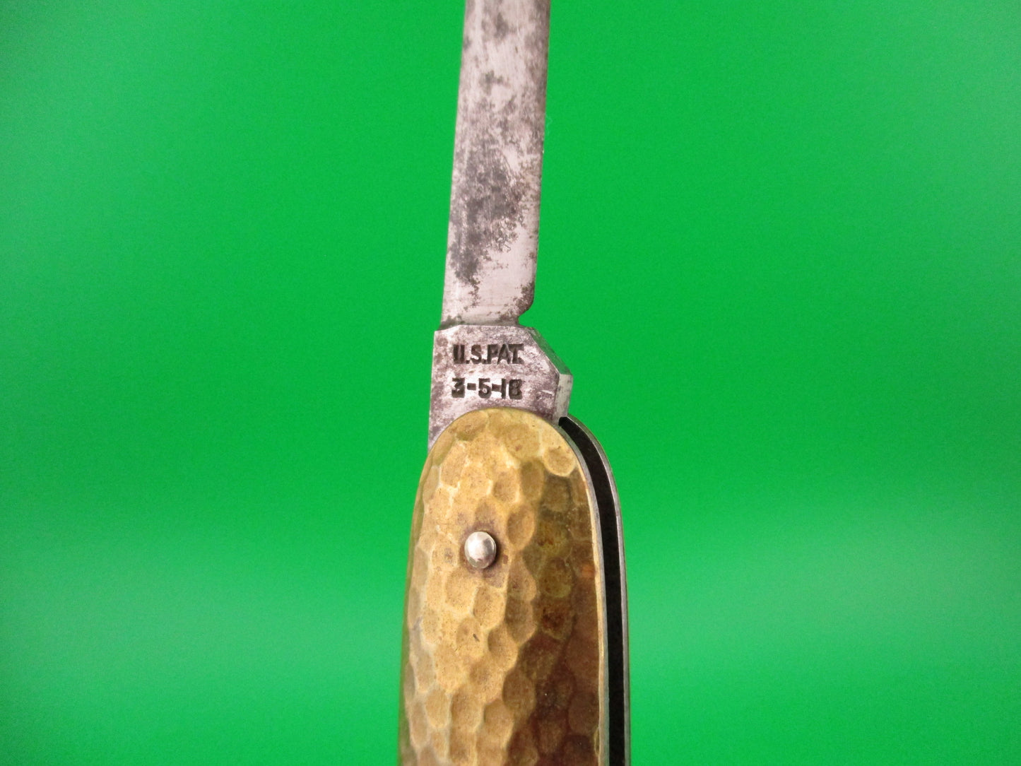 RARE Flylock Double Gold Hammered Antique automatic knife