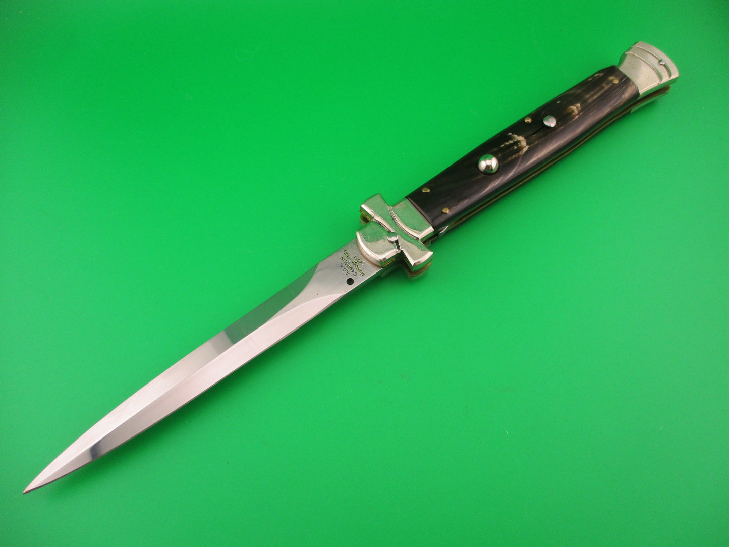 AGA CAMPOLIN 28cm Italian Maltese Dagger crossguard automatic knife 2011