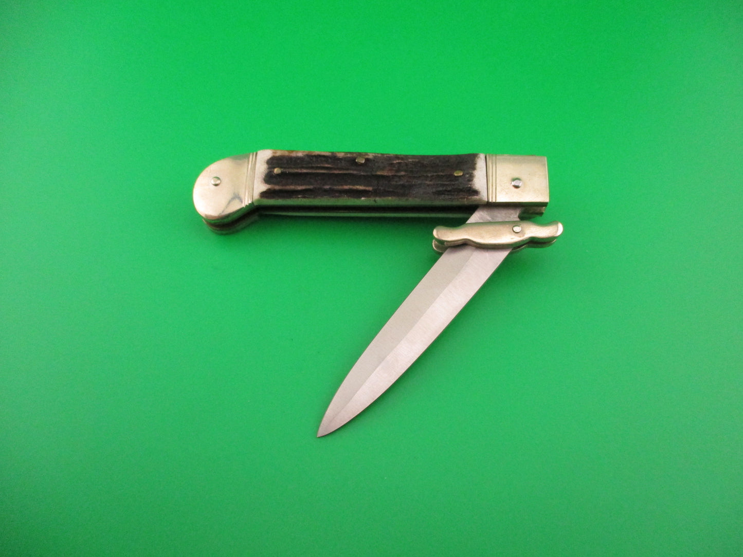 THE GUARDIAN Hubertus Solingen 18cm German Stag swing guard Dagger switchblade