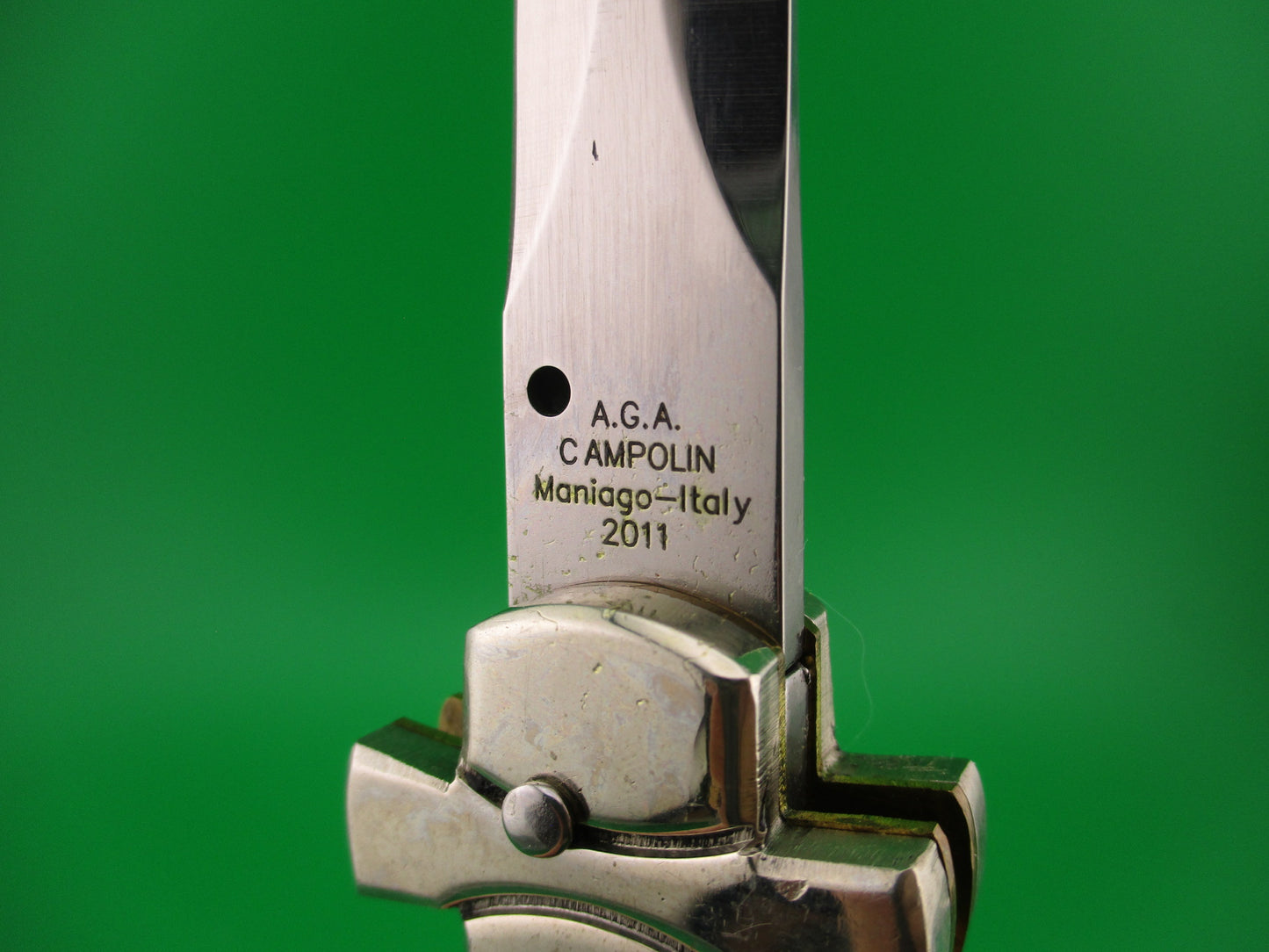 AGA CAMPOLIN 28cm Italian Maltese Dagger crossguard automatic knife 2011