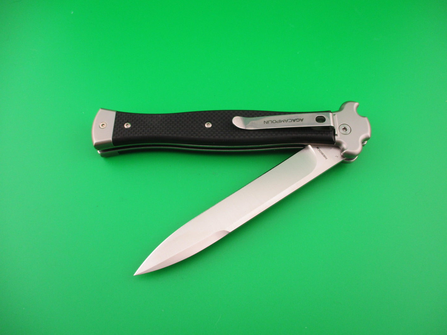 AGA CAMPOLIN ZERO 26cm Italian Inverted Lever Black automatic knife NIB