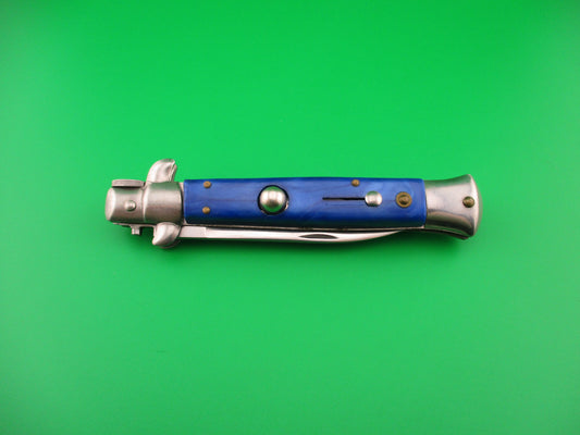 440 STAINLESS ROSTFREI 21cm Italian style Stiletto Blue pearlex automatic knife