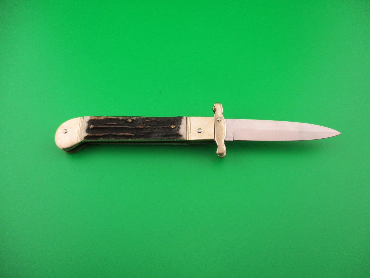 THE GUARDIAN Hubertus Solingen 18cm German Stag swing guard Dagger switchblade