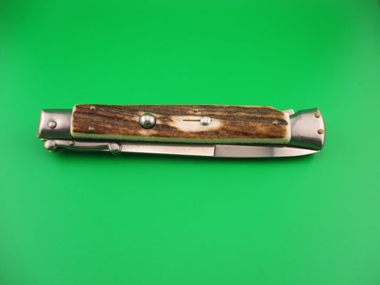 FRANK B ITALY 28cm Italian Swing guard Stag automatic knife