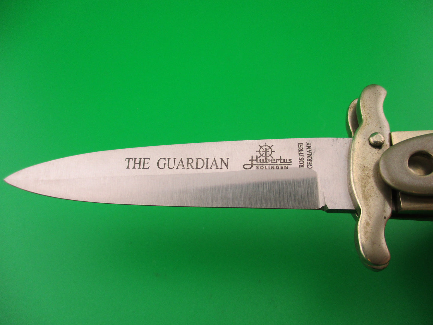 THE GUARDIAN Hubertus Solingen 18cm German Stag swing guard Dagger switchblade