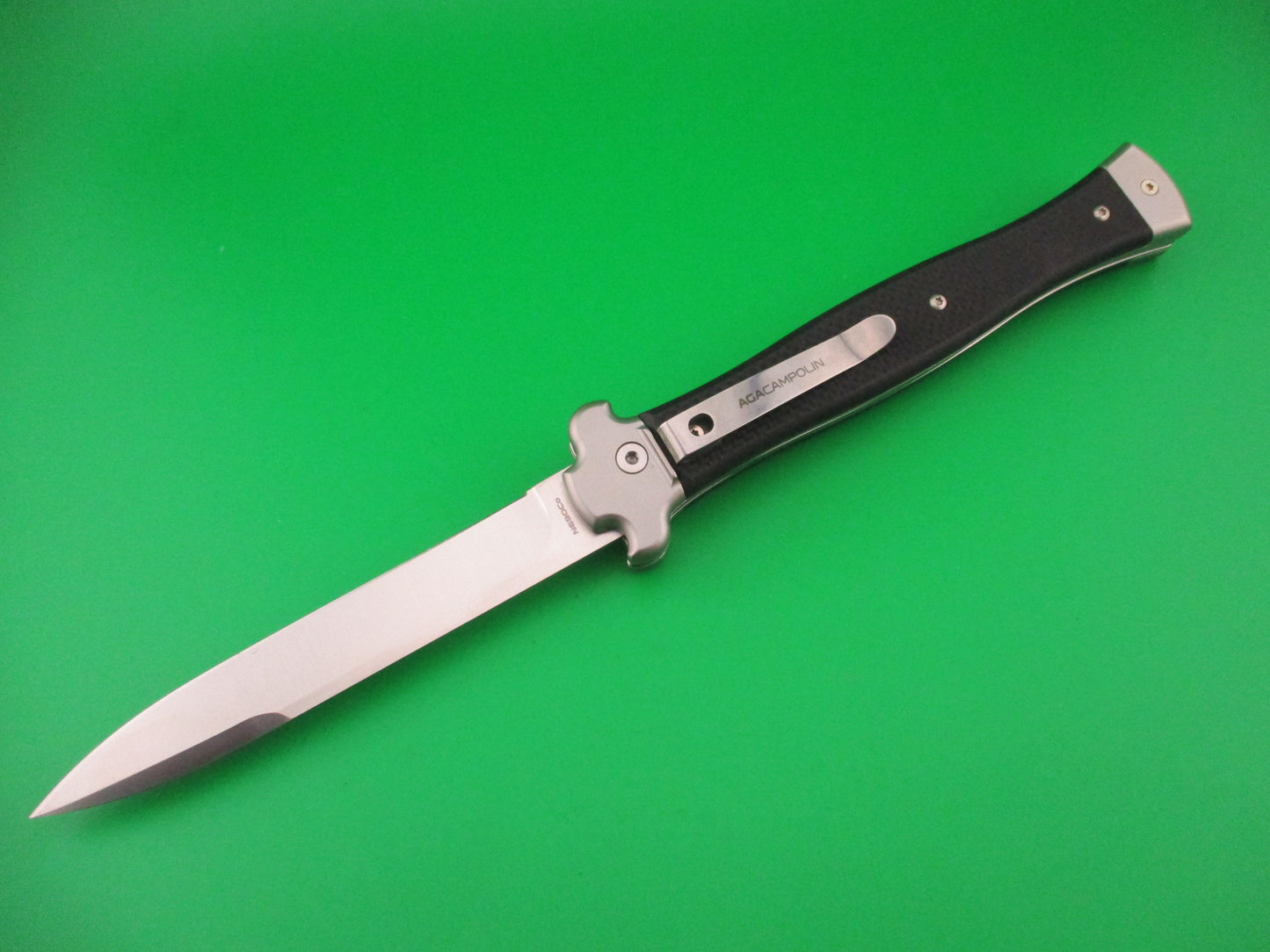 AGA CAMPOLIN ZERO 26cm Italian Inverted Lever Black automatic knife NIB