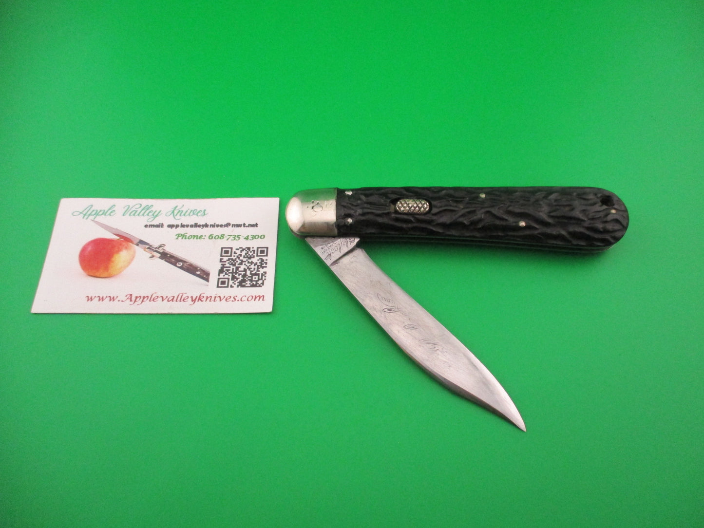 Flylock Hunter 11000 Black Wormgroove switchblade knife w/ ETCH