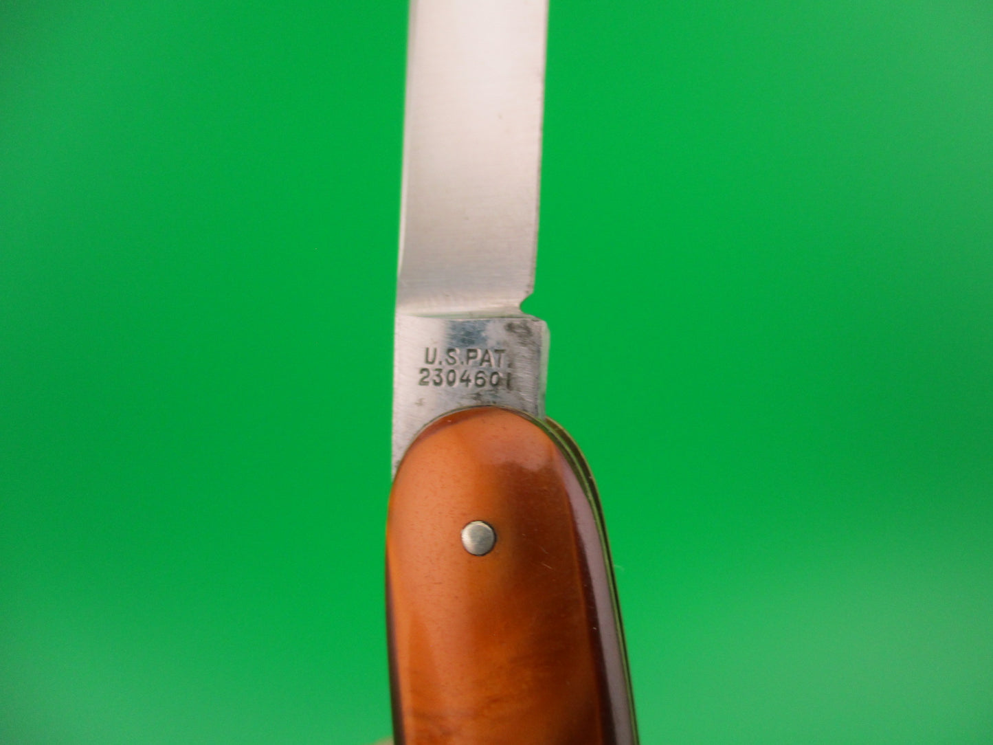 SCHRADE WALDEN Medium Double Orange Pearl Advertising MINT automatic knife