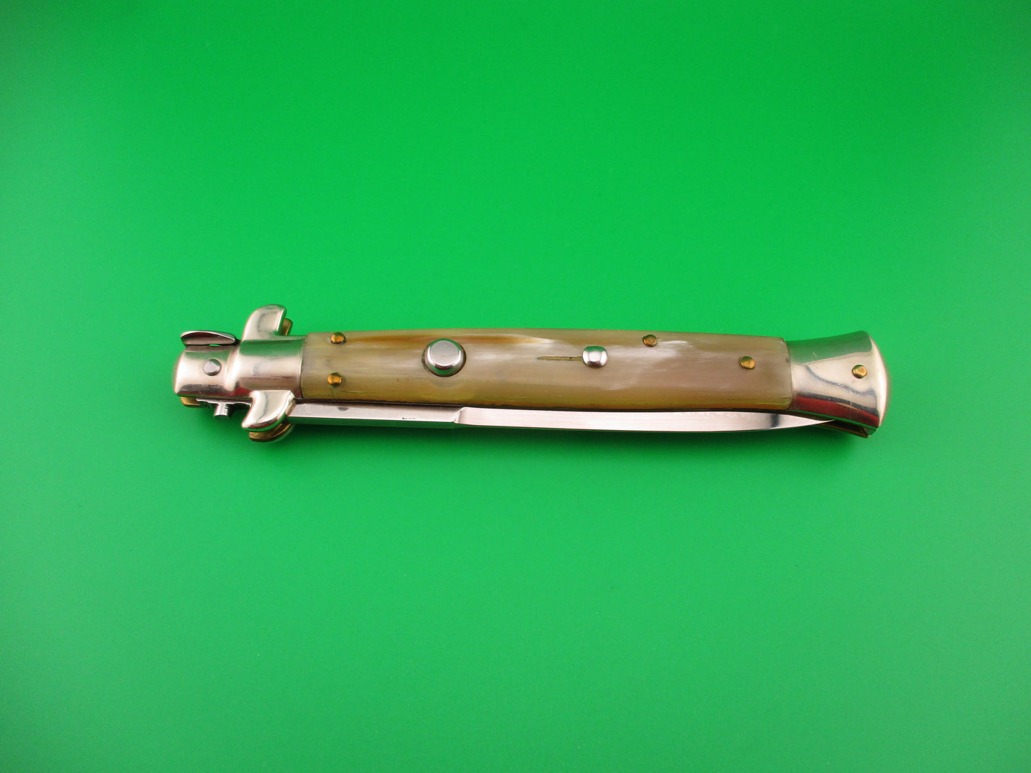 Walt's Flat Guard 28cm Italian Picklock Bayonet blade Honey horn automatic knife