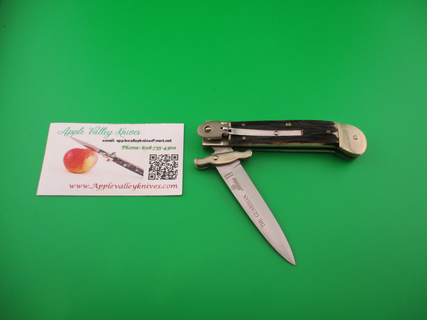 THE GUARDIAN Hubertus Solingen 18cm German Stag swing guard Dagger switchblade