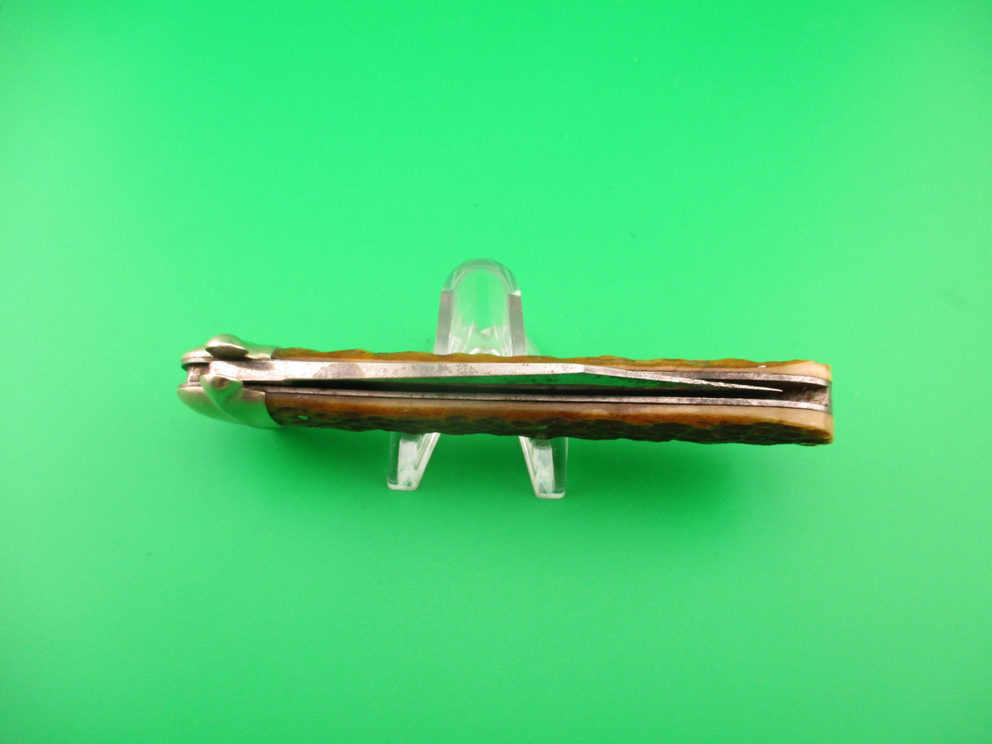 Press Button Knife Co GUARDIAN Antique switchblade knife partial etch