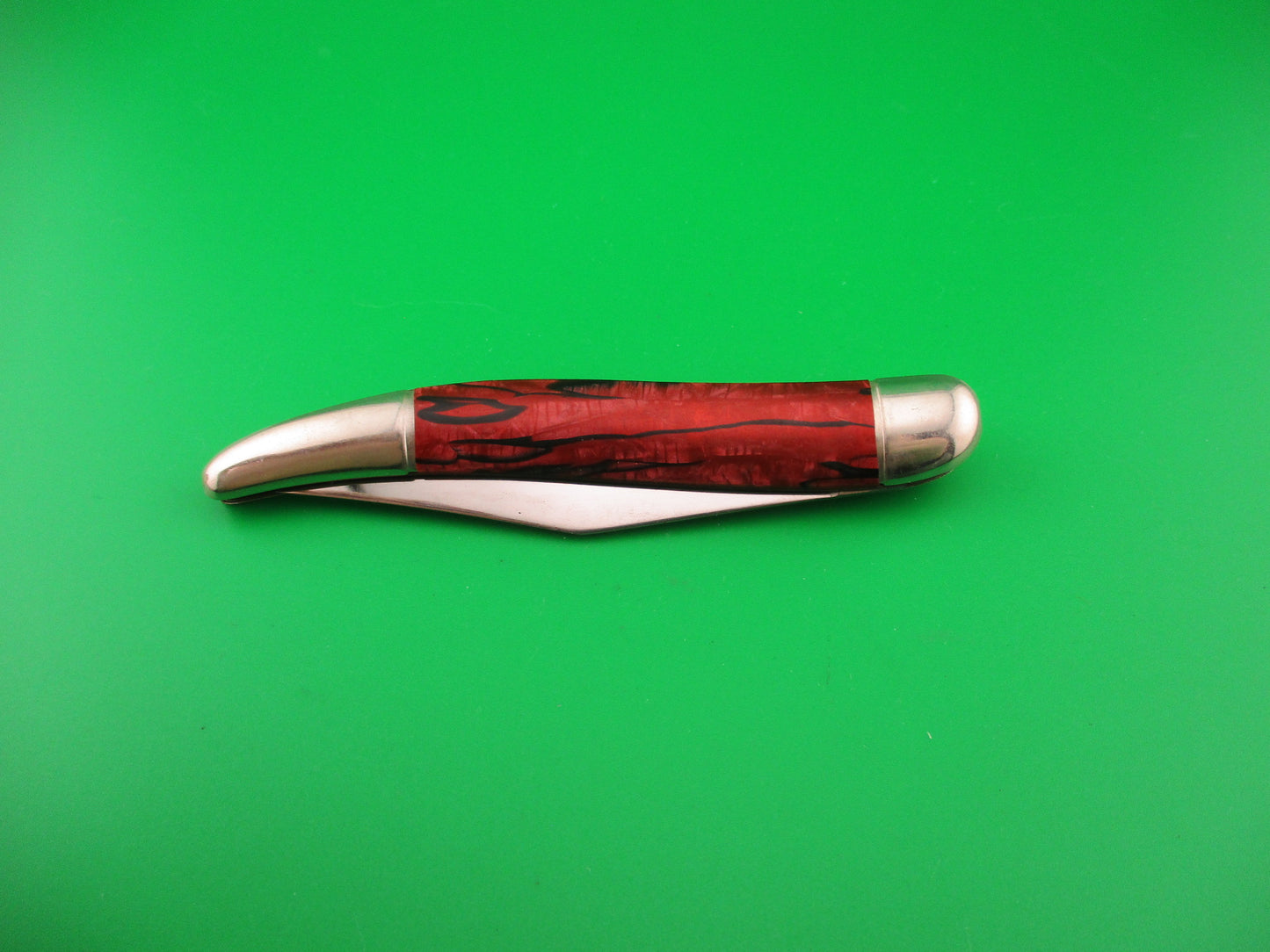 Hammer Brand Imperial Toothpick Red w Black streaks 1950s vintage switchblade knife