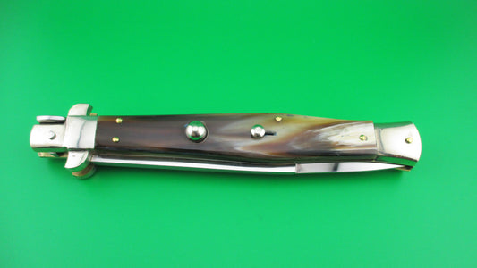 RENZO PASCOTTO Maniago Italy 35cm Italian Flatguard Picklock Wasp Brazilian horn switchblade knife