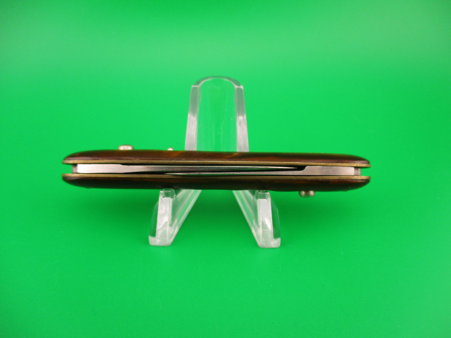 SCHRADE WALDEN Medium Double Orange Pearl Advertising MINT automatic knife