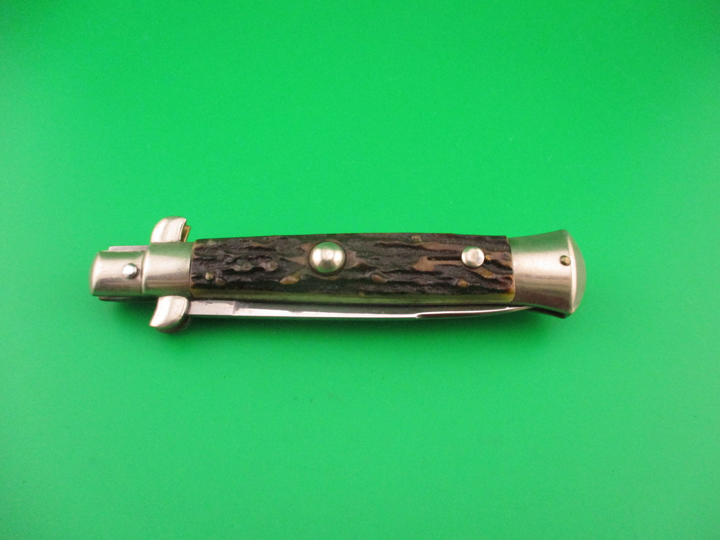 Rostfrei 4 (slant) 20cm Italian BoBc Stag vintage automatic knife