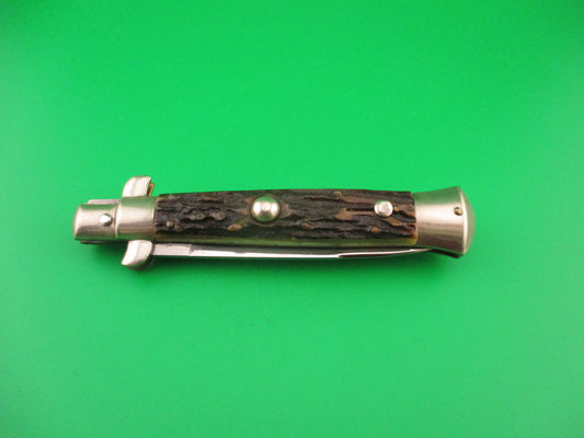 Rostfrei 4 (slant) 20cm Italian BoBc Stag vintage automatic knife