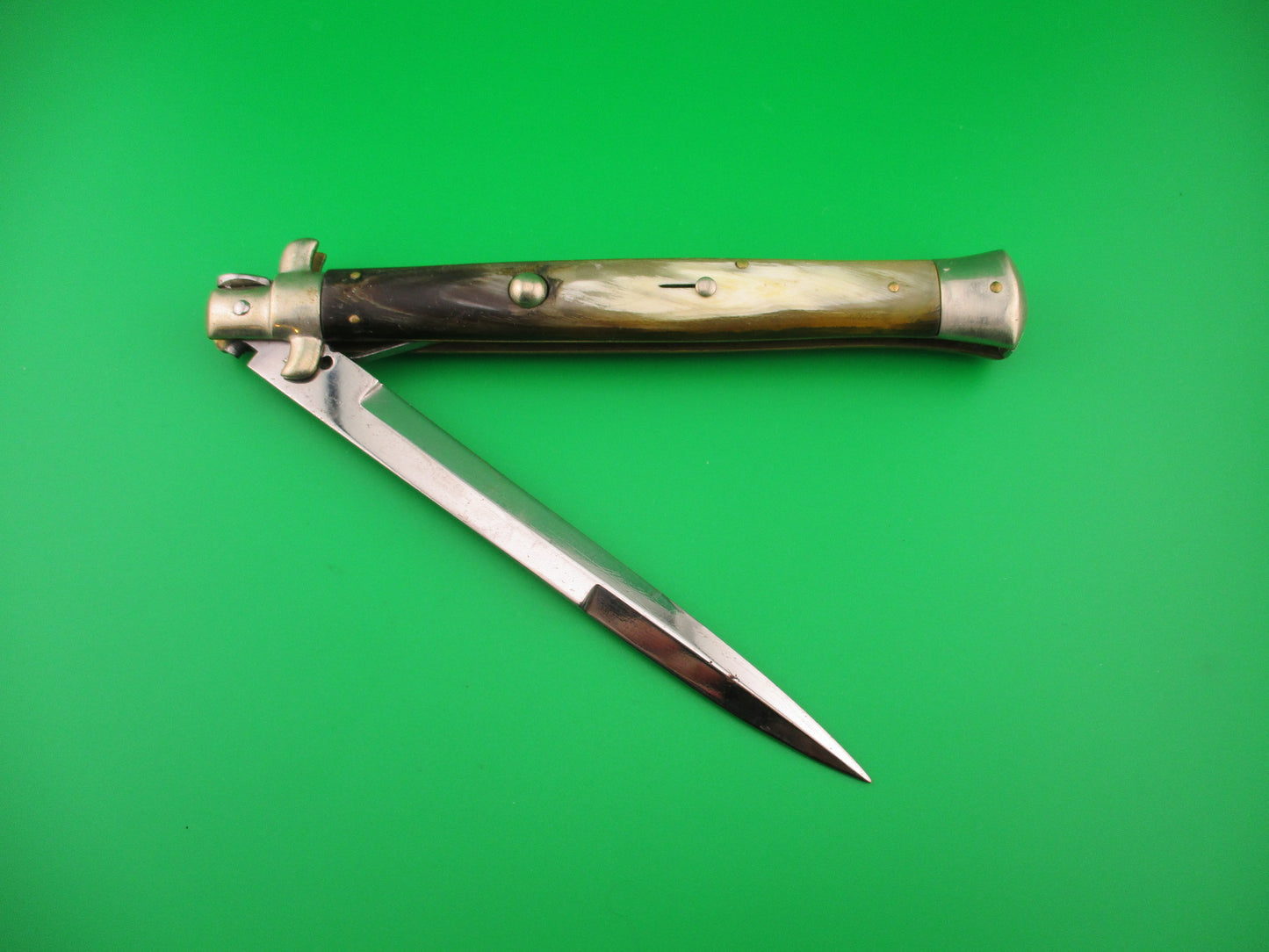 S.M. CO 33cm Italian Picklock Brazilian horn 1950s vintage automatic knife SMCO