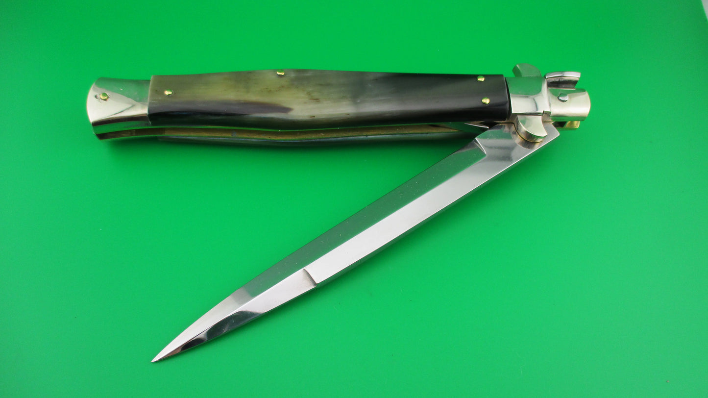 RENZO PASCOTTO Maniago Italy 35cm Italian Flatguard Picklock Wasp Brazilian horn switchblade knife