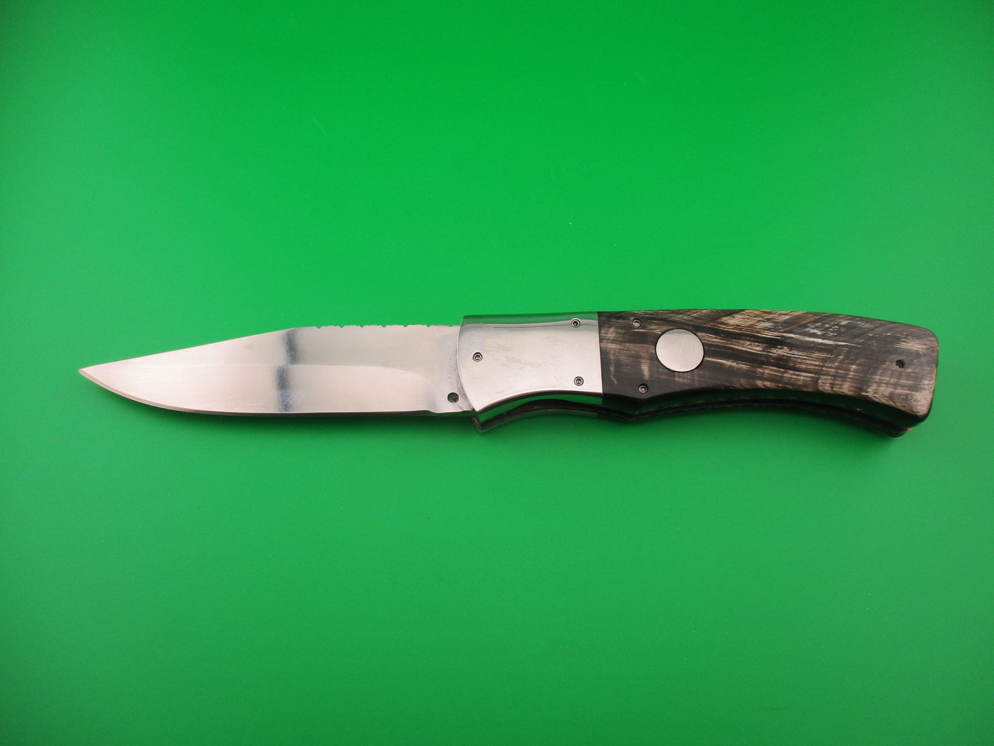 Custom 23cm Round flush button Saber clip blade w filework automatic knife #1 Afaaq