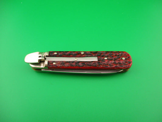 BOKER TREE BRAND CLASSIC 712 11cm German Lever automatic knife Red jigged bone