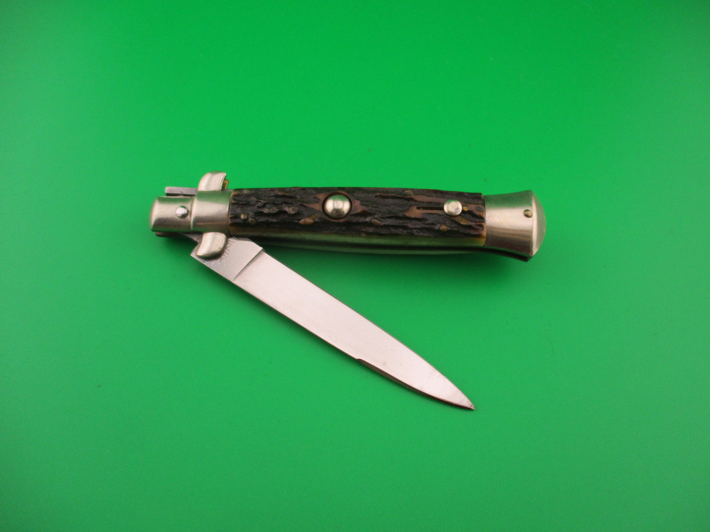 Rostfrei 4 (slant) 20cm Italian BoBc Stag vintage automatic knife