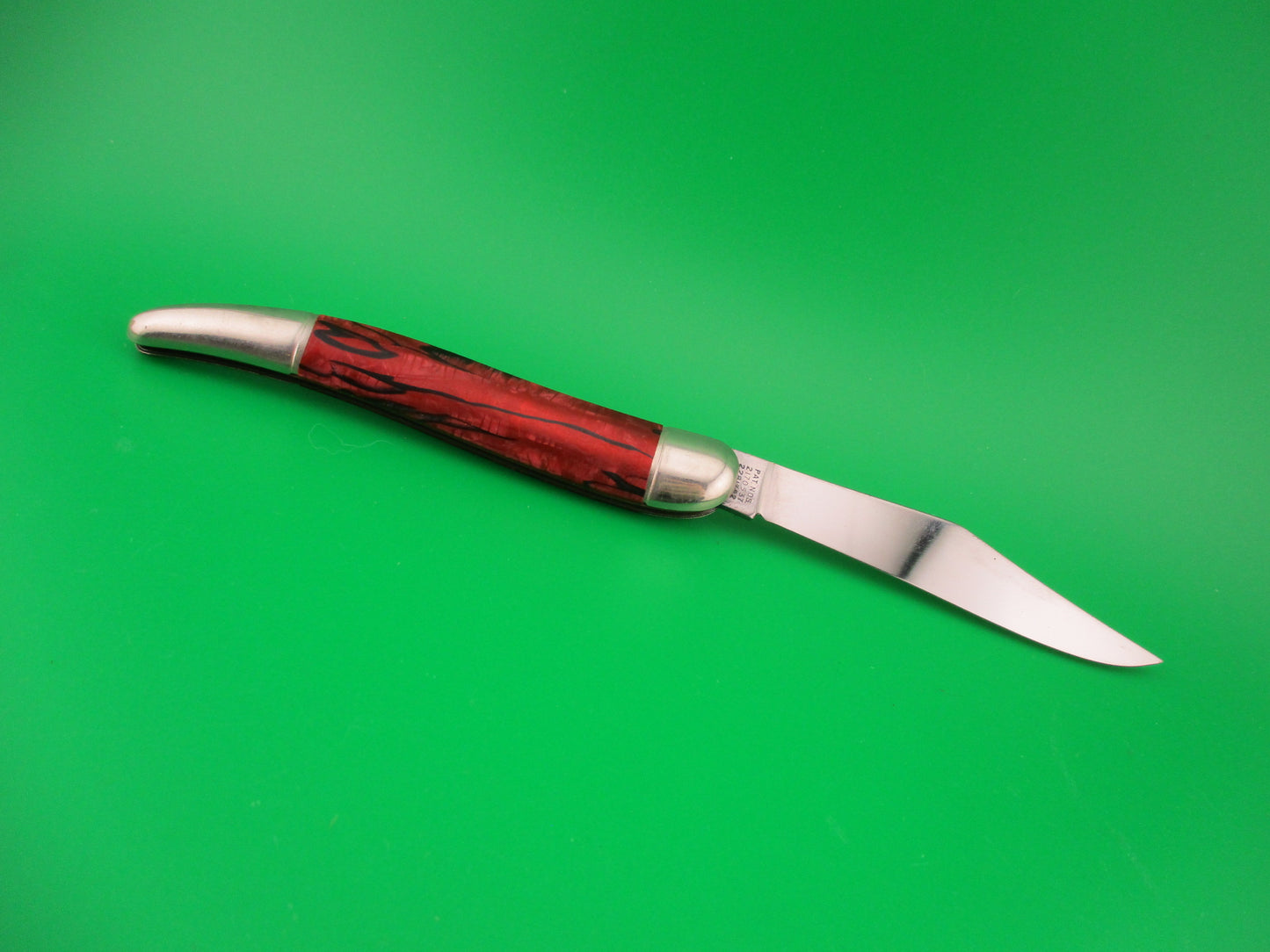 Hammer Brand Imperial Toothpick Red w Black streaks 1950s vintage switchblade knife
