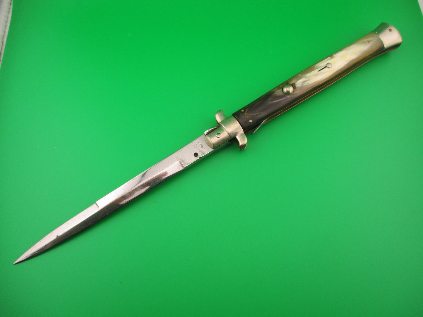 S.M. CO 33cm Italian Picklock Brazilian horn 1950s vintage automatic knife SMCO