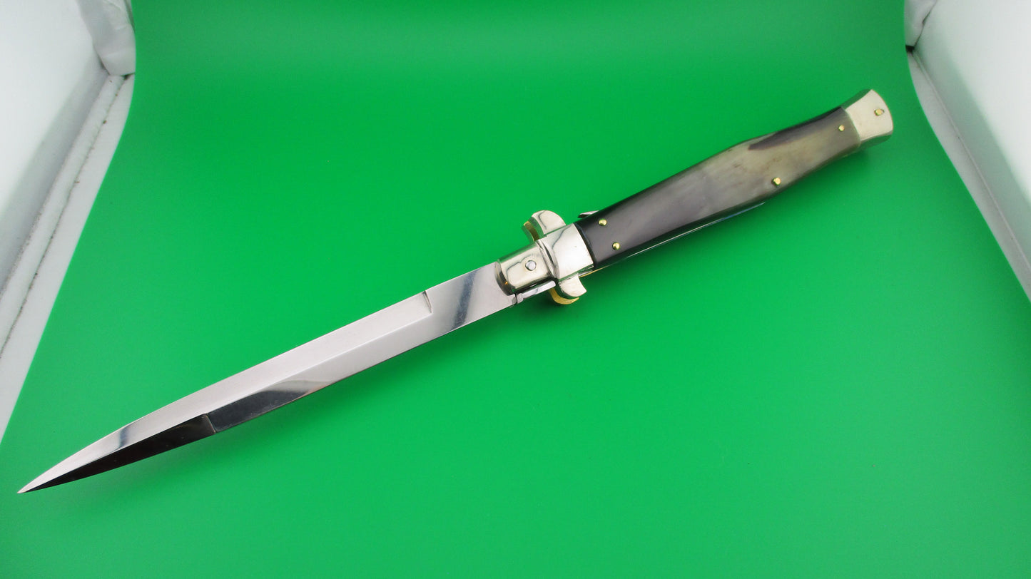 RENZO PASCOTTO Maniago Italy 35cm Italian Flatguard Picklock Wasp Brazilian horn switchblade knife