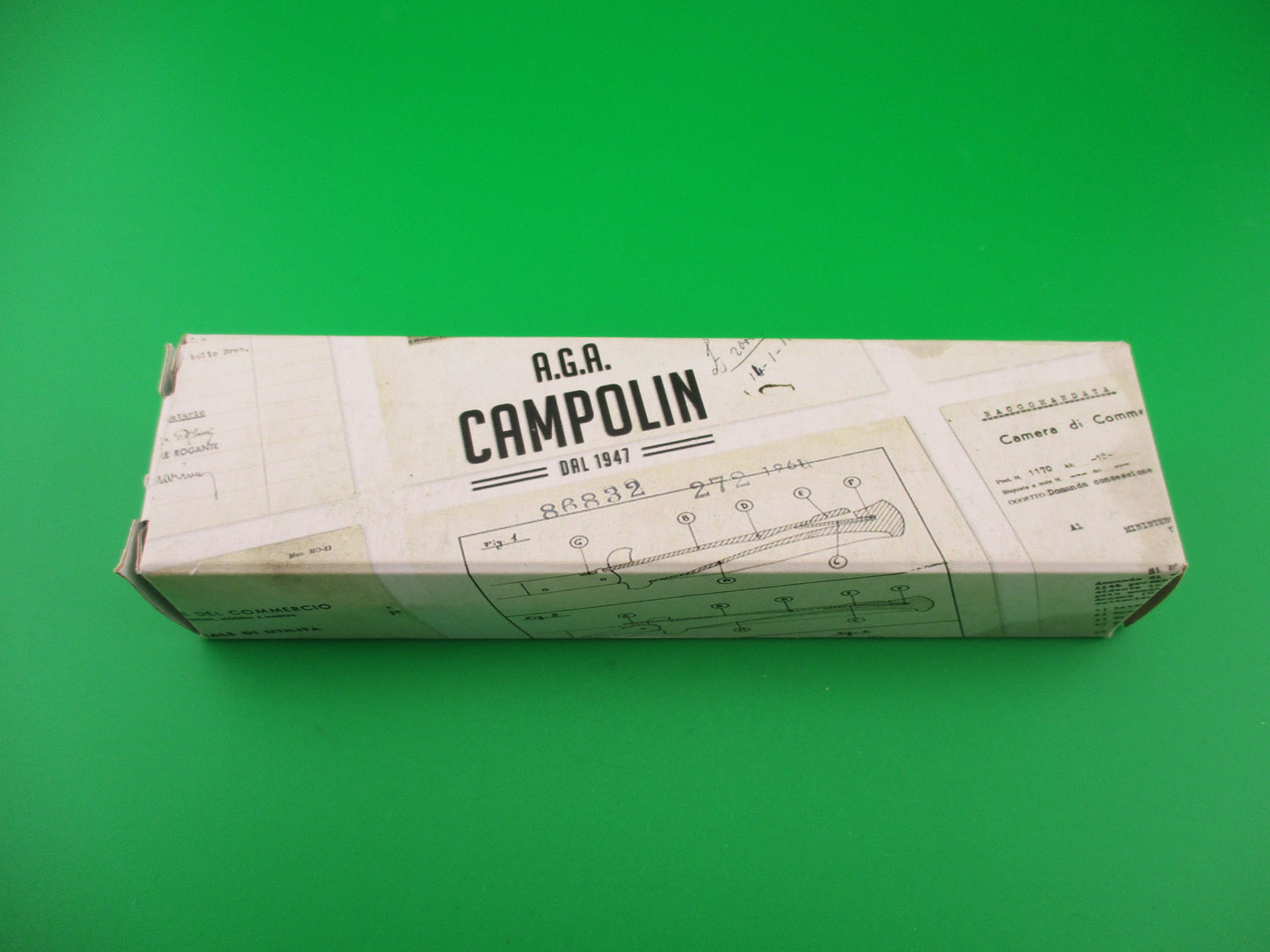 AGA CAMPOLIN 23cm Italian Maltese Stag crossguard automatic knife w box