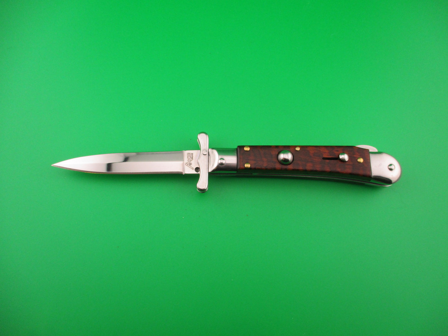 AKC World 19cm Italian style Medici Snake wood Swing guard automatic knife NIB