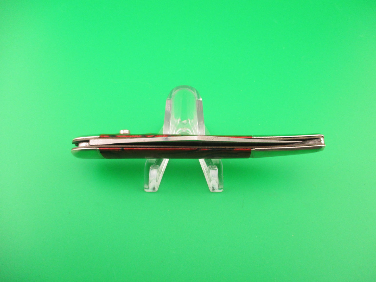 Hammer Brand Imperial Toothpick Red w Black streaks 1950s vintage switchblade knife