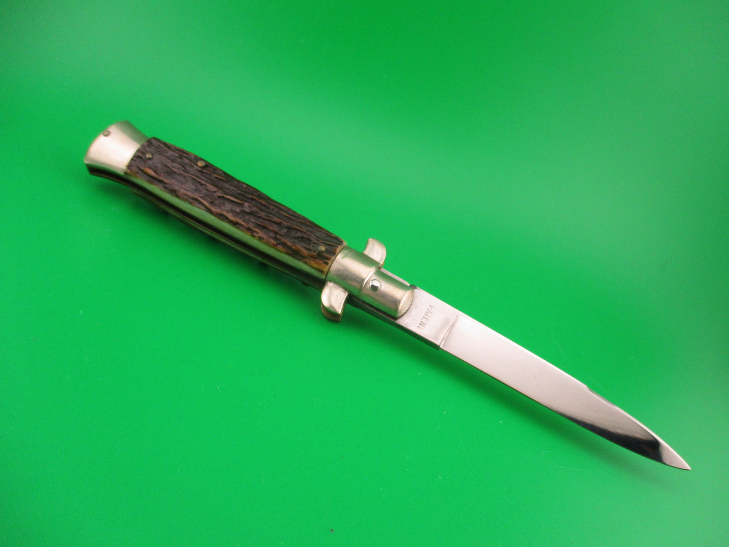 Rostfrei 4 (slant) 20cm Italian BoBc Stag vintage automatic knife