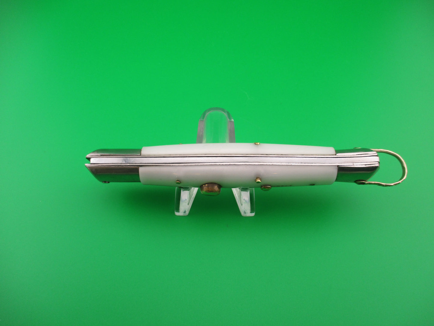 STAINLESS STEEL 22cm Rizzuto style vintage White Swing Guard switchblade knife