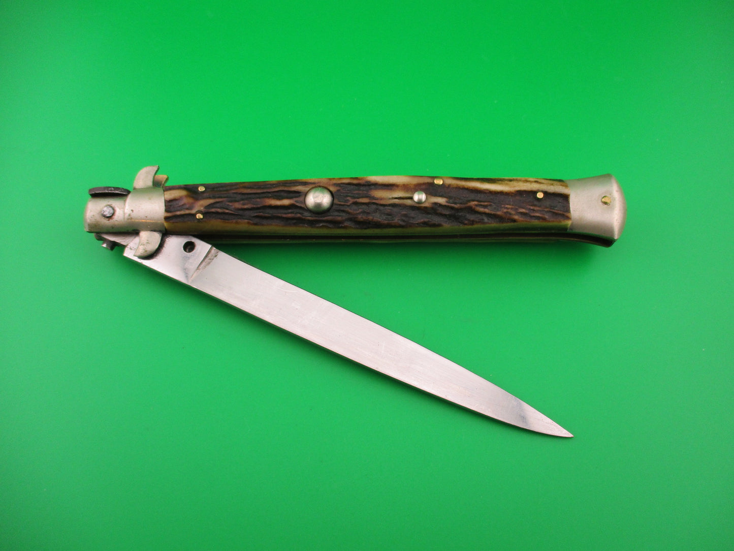 ROSTFREI 33cm Italian Transitional Stag 5mm Flat grind Vintage automatic knife