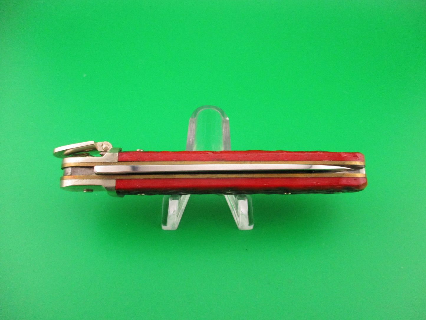 BOKER TREE BRAND CLASSIC 712 11cm German Lever automatic knife Red jigged bone