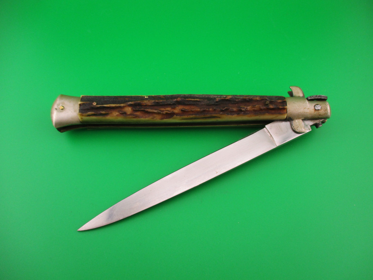 ROSTFREI 33cm Italian Transitional Stag 5mm Flat grind Vintage automatic knife