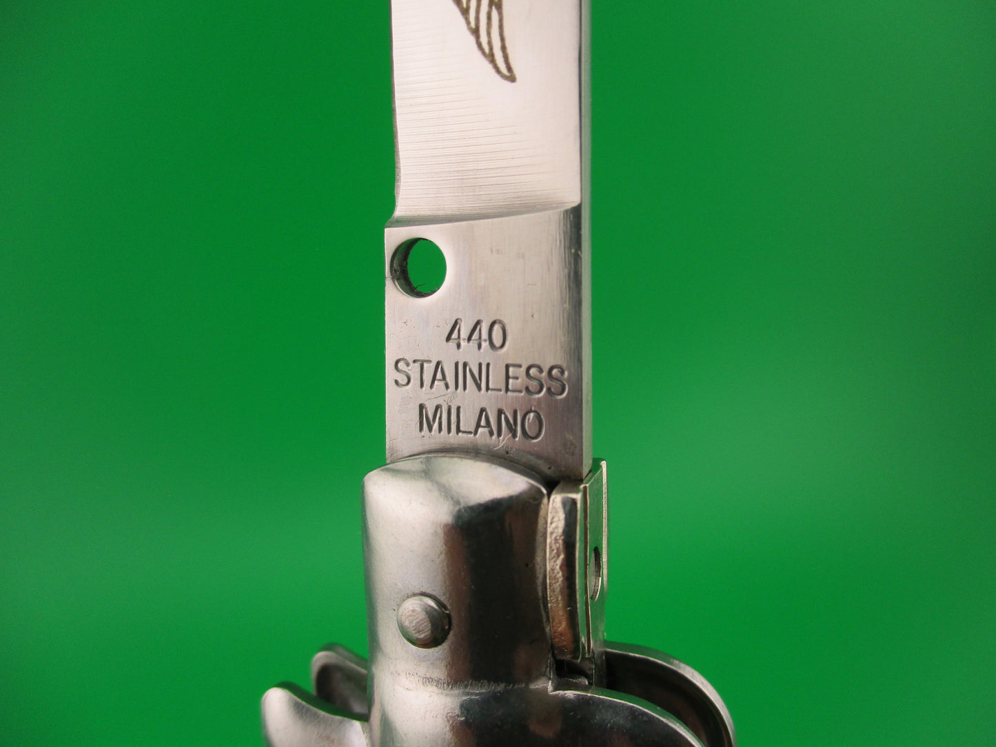 z 440 STAINLESS MILANO 22cm Italian style Harley Davidson Stiletto Blue automatic knife