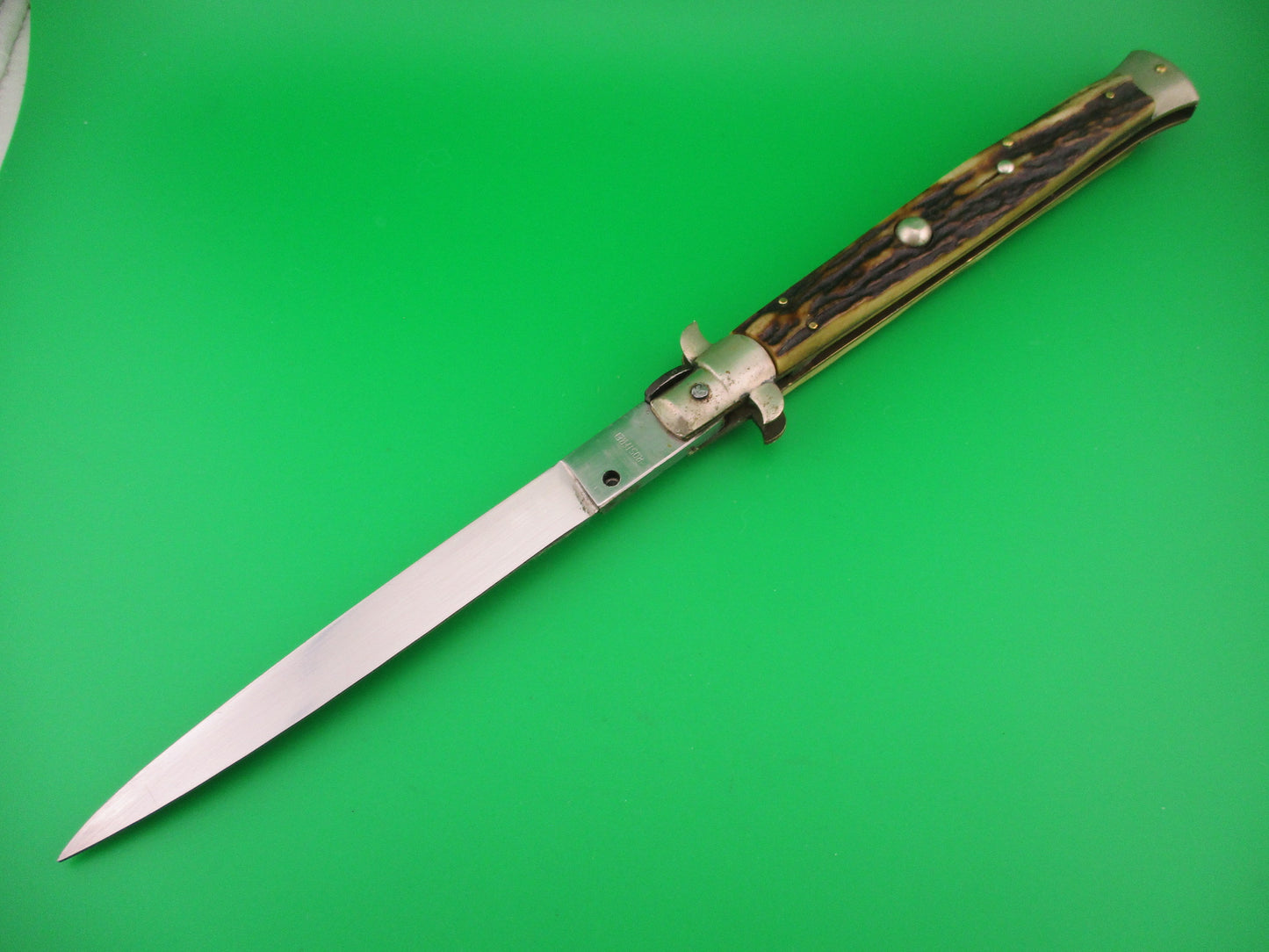 ROSTFREI 33cm Italian Transitional Stag 5mm Flat grind Vintage automatic knife