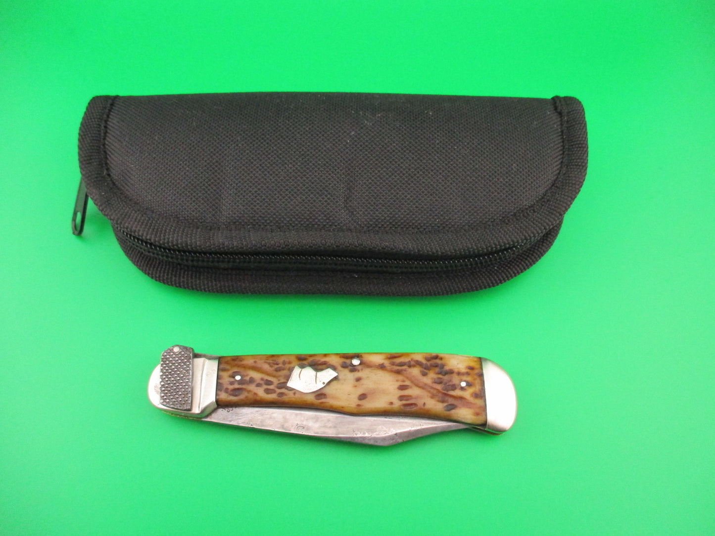 UNION CUT CO OLEAN NY Dog's Head Lever release Vintage automatic knife
