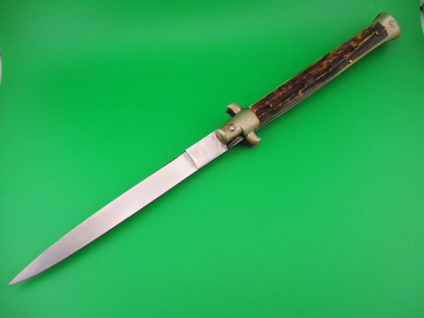 ROSTFREI 33cm Italian Transitional Stag 5mm Flat grind Vintage automatic knife