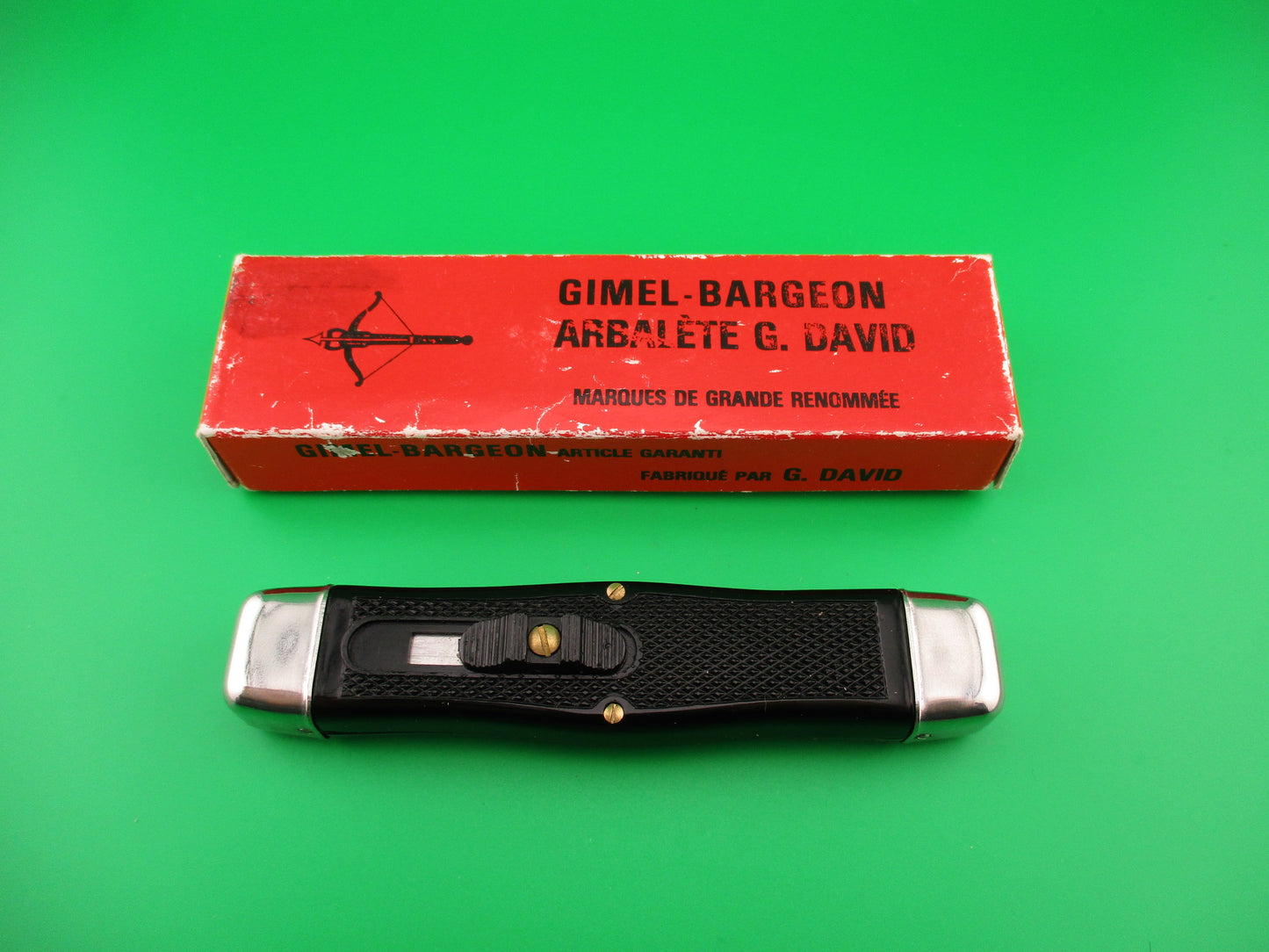 GIMEL BARGEON ARBALETE G DAVID 23cm FRENCH OTF DA Automatic knife NIB