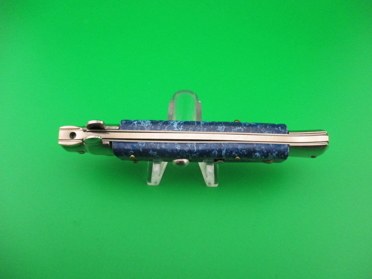z 440 STAINLESS MILANO 22cm Italian style Harley Davidson Stiletto Blue automatic knife