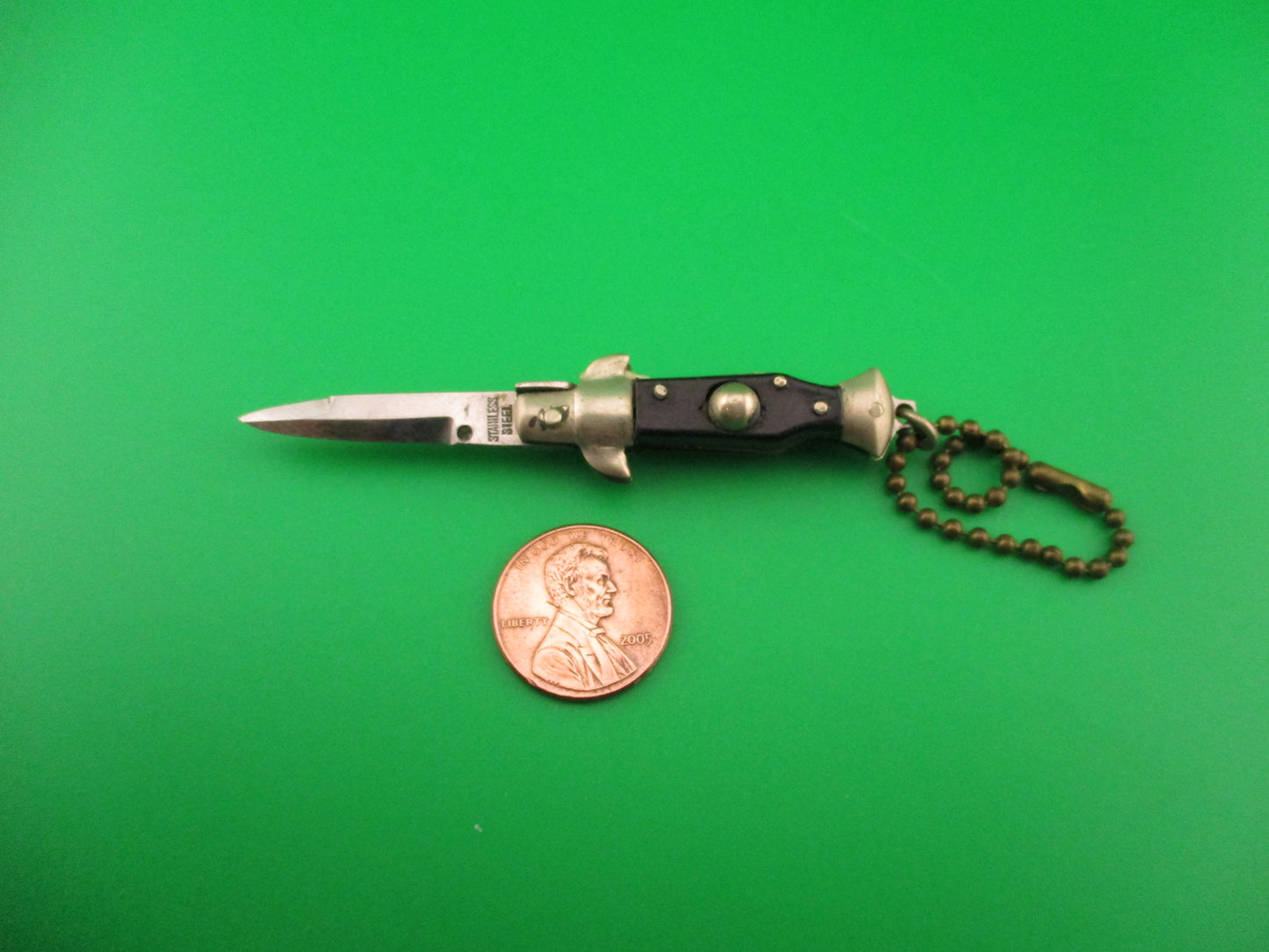 STAINLESS STEEL 7cm Japanese Tiny Picklock wasp body keychain vintage automatic knife