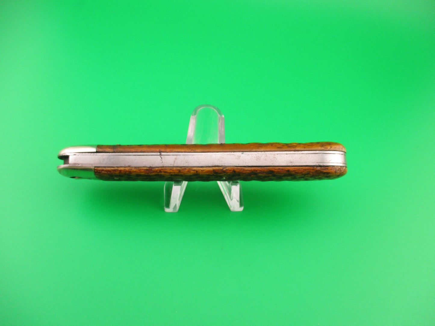 Press Button Knife Co #1000 INVINCIBLE antique bone handled switchblade knife