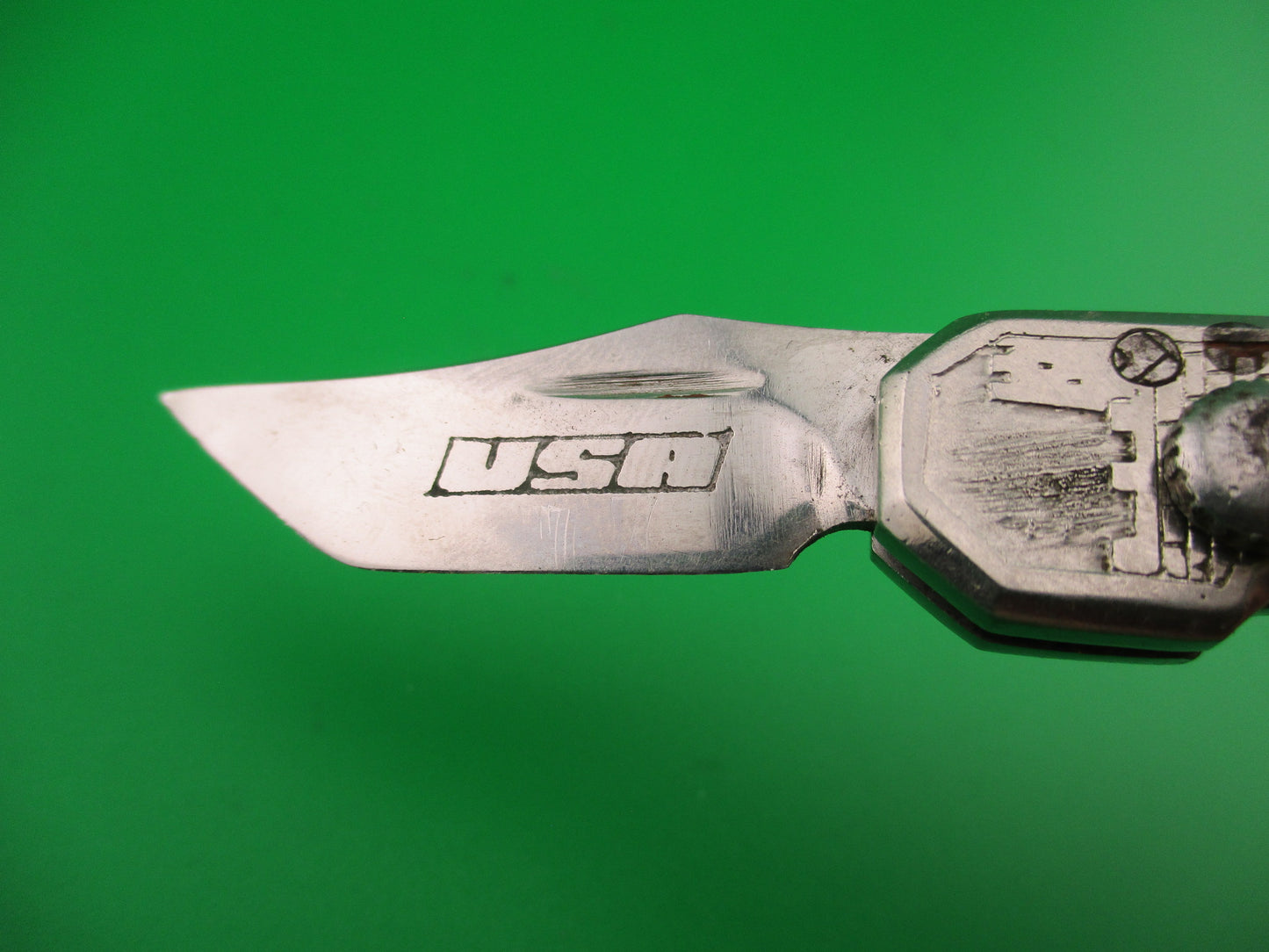 Tiny USA 9cm Russian RPK Sliding button Vintage automatic knife
