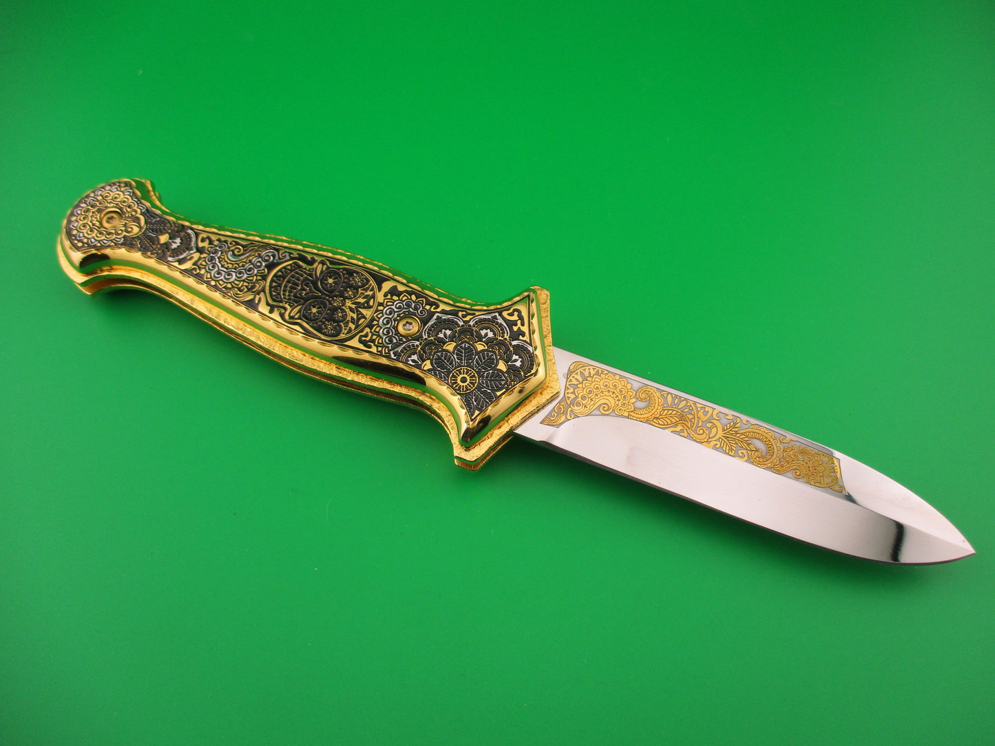 AGA CAMPOLIN GOLD AURY 1 of 20 Dia de la Muertos automatic knife