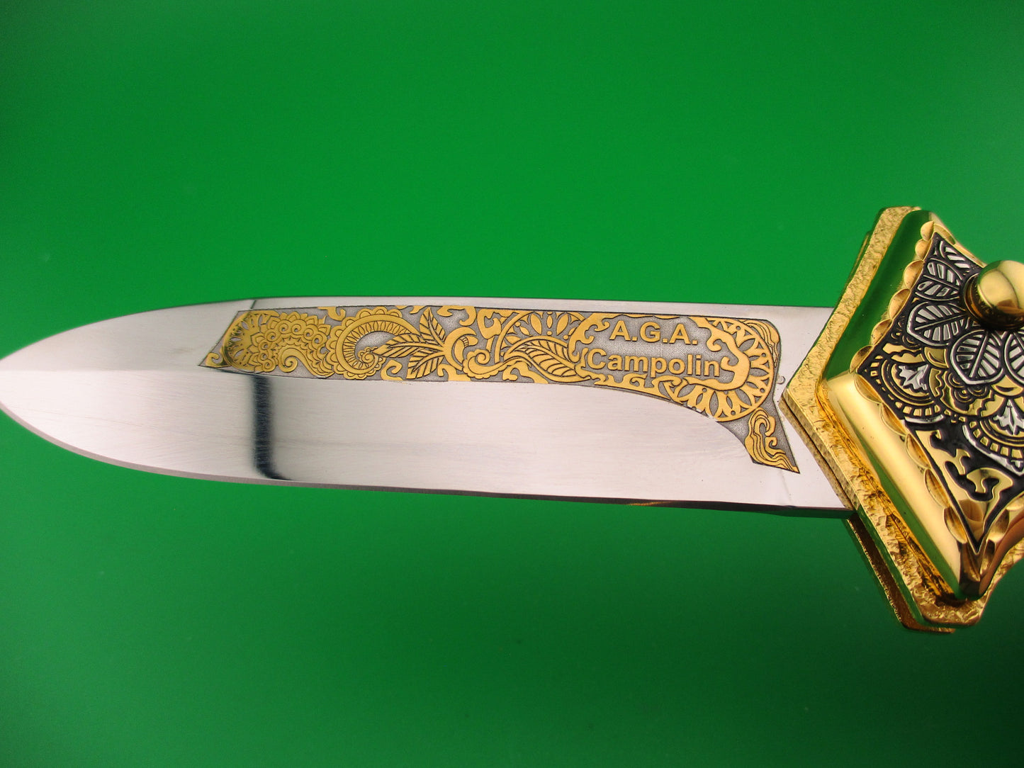 AGA CAMPOLIN GOLD AURY 1 of 20 Dia de la Muertos automatic knife