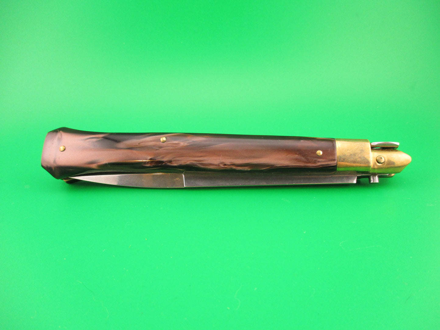 FRANK B ITALY 28cm Italian Customized Picklock Copper Kirinite Brass automatic Skull knife