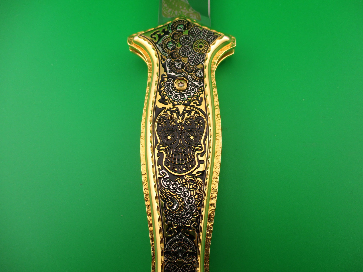 AGA CAMPOLIN GOLD AURY 1 of 20 Dia de la Muertos automatic knife